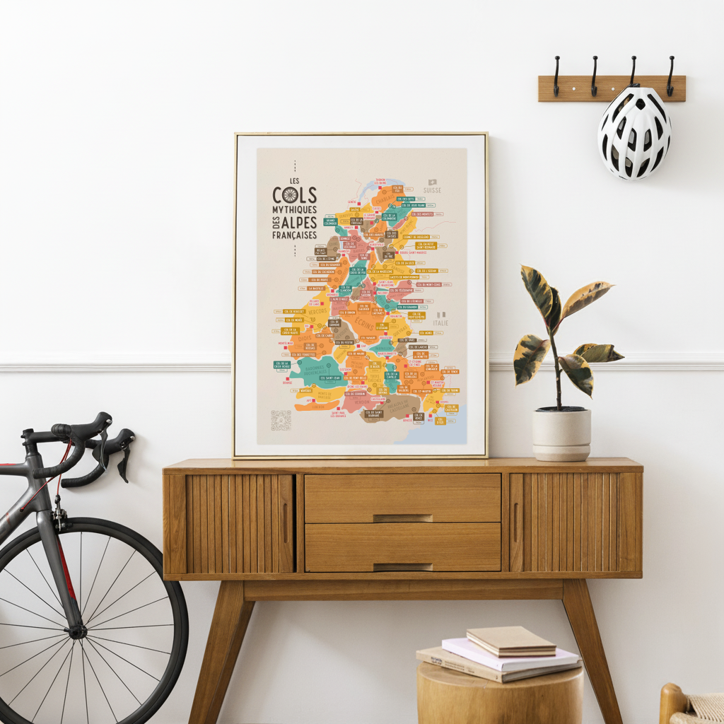 Carte des Cols mythiques des Alpes Françaises